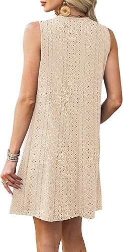 Women’s Sleeveless Beach Vacation Sundress with Pockets – Summer Coverup (S-2XL)