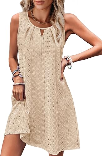 Women’s Sleeveless Beach Vacation Sundress with Pockets – Summer Coverup (S-2XL)