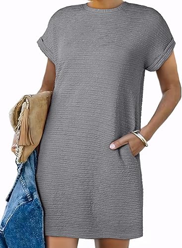 Women’s 2025 Short Sleeve Mini Dress – Casual Spring Summer Beach Vacation Wear