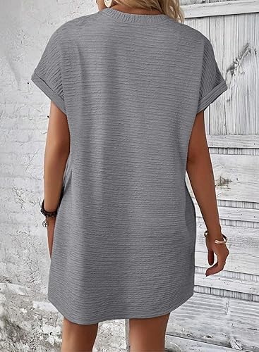 Women’s 2025 Short Sleeve Mini Dress – Casual Spring Summer Beach Vacation Wear