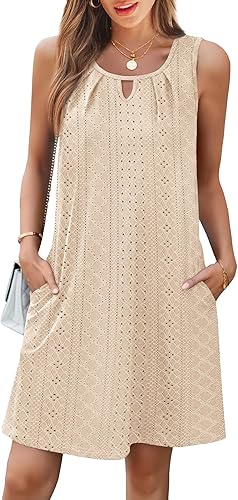 Women’s Sleeveless Beach Vacation Sundress with Pockets – Summer Coverup (S-2XL)