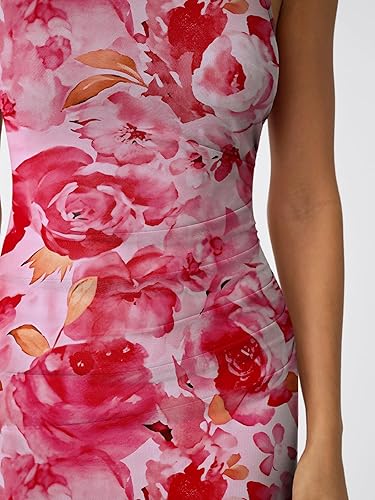 Women’s Sleeveless Floral Bodycon Maxi Dress – Ruched Side Slit Party Outfit